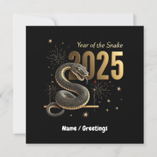 Convite Ano do Cobra 2025 - Zodiac Chinês Personalizável