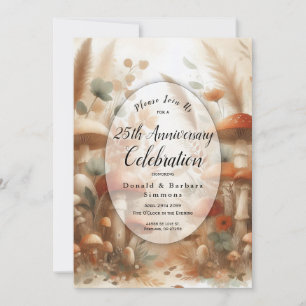 Convite Ano Editável Terracotta Toadstool Woodland