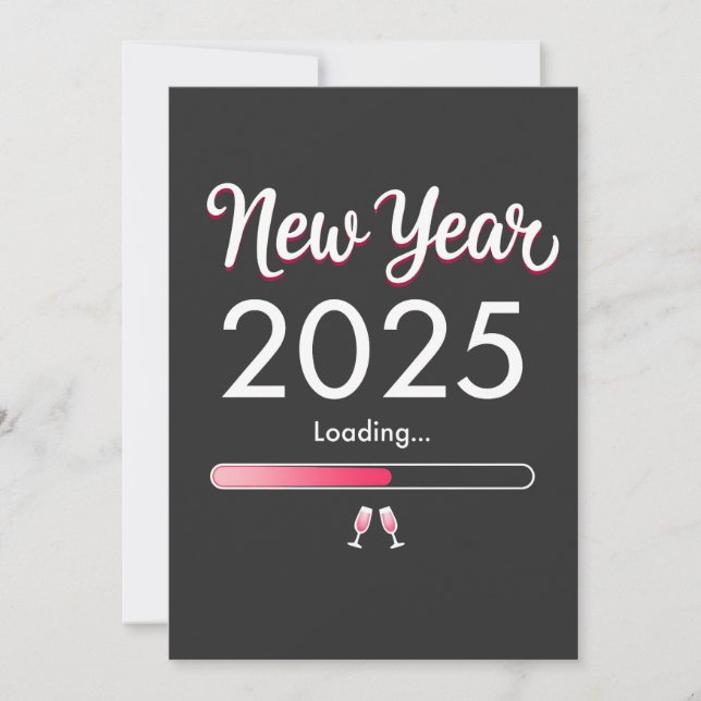 Convite Ano Novo Carregando 2025 Feliz Ano Novo Natal  (Frente)