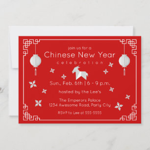 Convite Ano Novo Chinês Cabra Origami