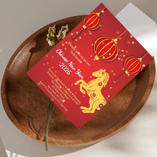 Convite Ano Novo Lunar 2026 | Ano do Cavalo (Criador carregado)