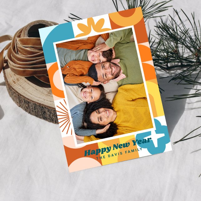 Convite Ano Novo Moderno do meio século (Criador carregado)