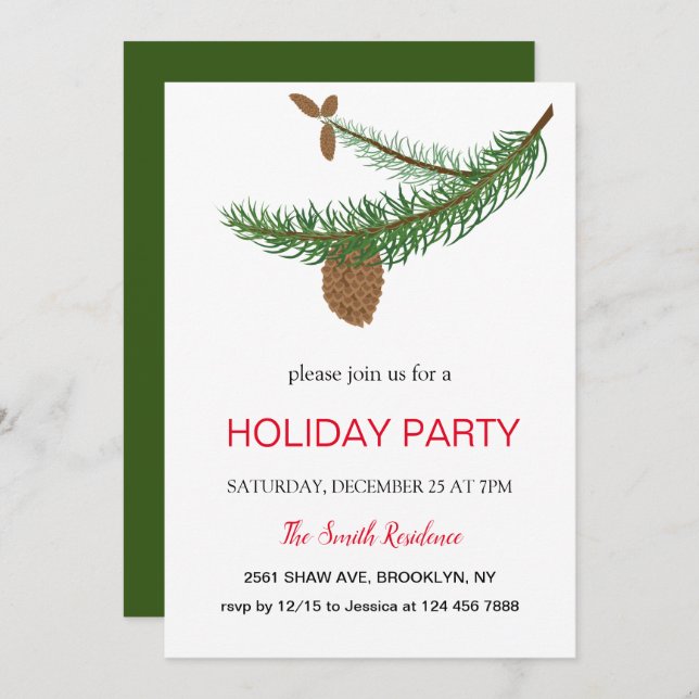 Convite Ano Novo o pinheiro é um mamífero (Frente/Verso)