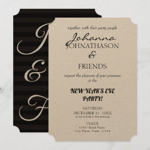 Convite Ano Novo Personalizado Negro Engraçado