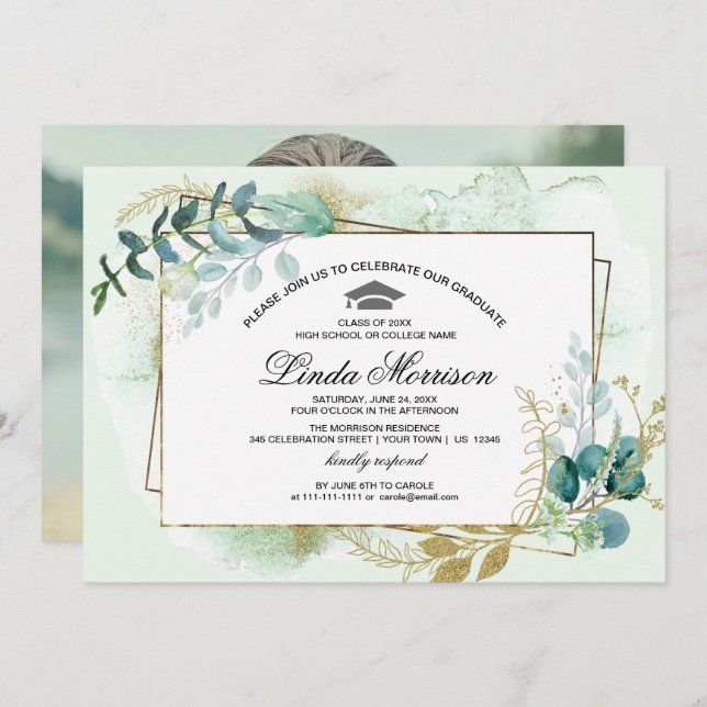 Convite Ano Personalizado e Festa de formatura de Fotograf (Frente/Verso)