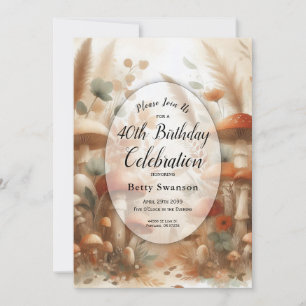 Convite Ano Personalizado Terracotta Toadstool Woodland An