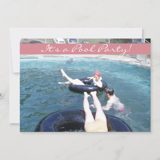 Convite Anos 50 Retro Festa de Nadação Festa de Nadação Vi (Frente)