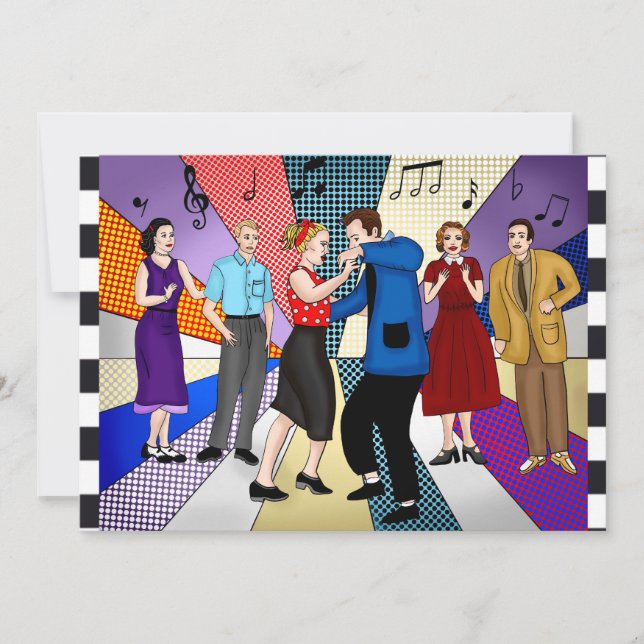 Convite Anos 50 Retroativos Considerados Aniversário (Frente)