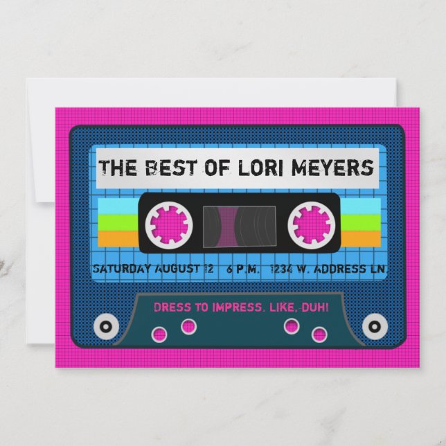 Convite anos 80 O melhor da fita combinada (Frente)