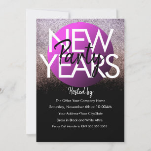 Convite Anos novos 2021 - Glitter Roxo de Eventos da Empre