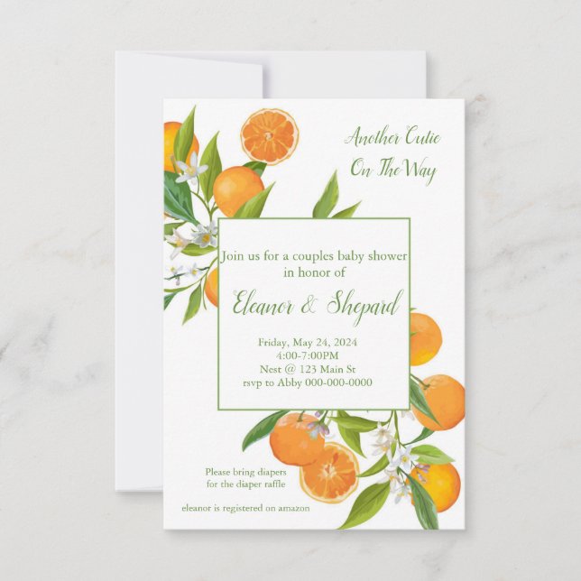 Convite another cutie on the way invitation (Frente)