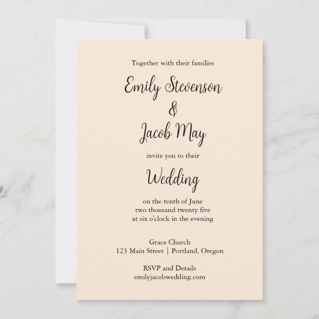 Convite Anterior para Casamento Branco (Frente)