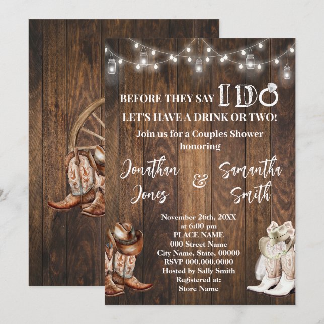 Convite Antes de dizer que eu faço Casais Chá País Ocident (Frente/Verso)