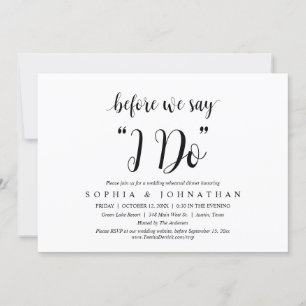 Convite Antes De Dizermos "Eu Faço", Janto De Ensaio De Ca