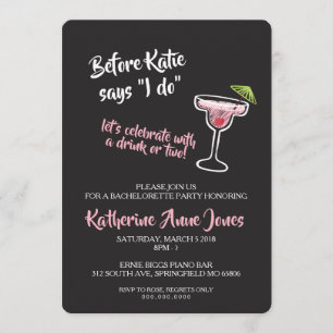 Convite Antes de eu fazer Bachelorette Drinks Convidar