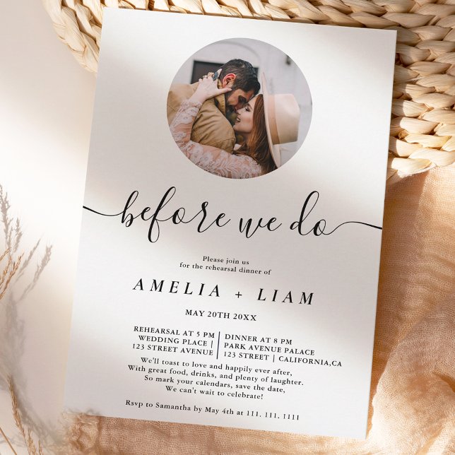 Convite Antes de fazermos o janto de ensaio branco preto (Criador carregado)