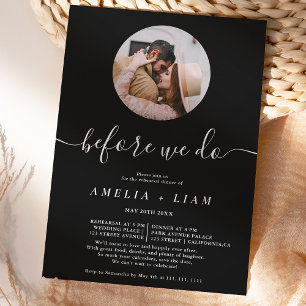 Convite Antes de fazermos o janto de ensaio preto branco