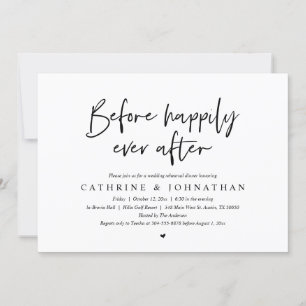 Convite Antes De Feliz Após O Janto De Ensaio De Casament