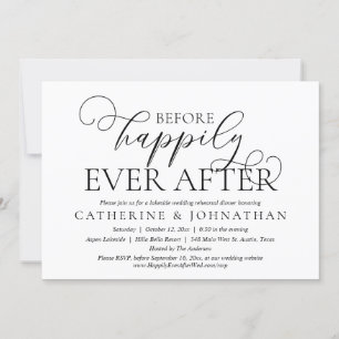 Convite Antes De Feliz Após O Janto De Ensaio De Casamento