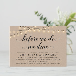 Convite Antes que o façamos, jantar, ensaio de casamento, 