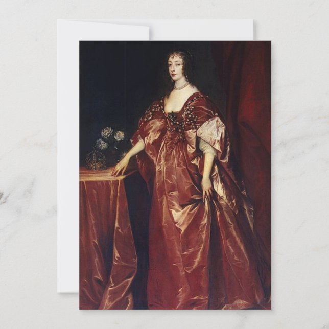 Convite Anthony van Dyck - Retrato da Rainha Henrietta-Mar (Frente)