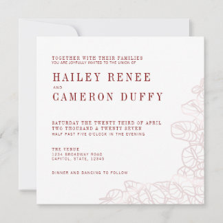 Convite Anthurium Romantic Modern Wedding Invitation