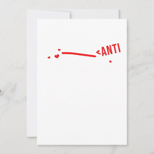 Convite Anti Valentines Day Funny Hate Hearts Day Gift (Frente)