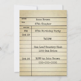 Convite Antiga placa de biblioteca 87ª Festa de aniversári