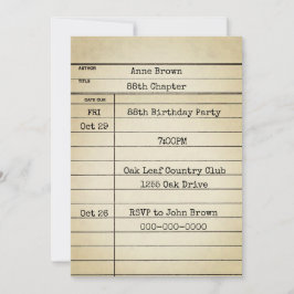 Convite Antiga placa de biblioteca 88ª Festa de aniversári