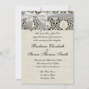 Convite antigo do casamento do vintage