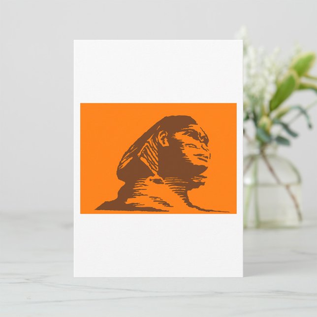 Convite Antigo Egípcio Esfinge Laranja E Castanho (Criador carregado)