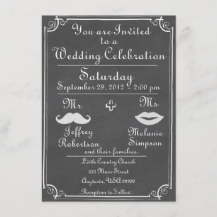 Convite antigo para Casamento de Chalkboard