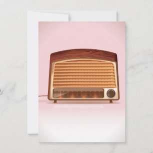 Convite Antigo reprodutor de Rádio retrô vintage