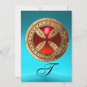 CONVITE ANTIGO RUBY VERMELHO CRUZADO AZUL NEGRO MONOGRAMA