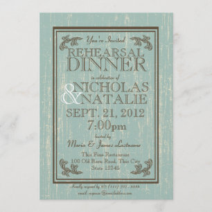 Convite Antigo Sinal de Madeira 5 x 7 Janto de ensaio