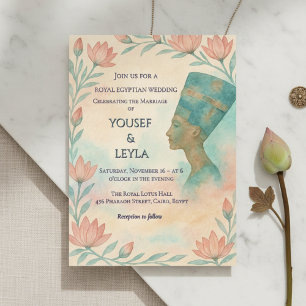 Convite Antigos Nefertiti Majestoso Egípcio Convidam