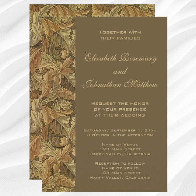 Convite Antiguamente Victoriano O Outono Deixa Casamento (Antique Victorian Warm Autumn Leaves Wedding Invitation)