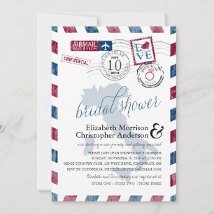 Convite Antiguidade Airmail Itália   Chá de panela