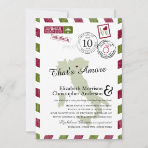 Convite Antiguidade Airmail Verona Itália   Chá de panela