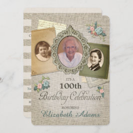 Convite Antiguidade Vintage Linen | Escolha sua foto do an