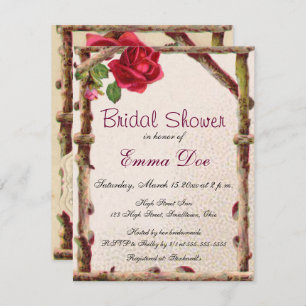 Convite Antiguidade Vitorítica Vintage rosa rustica