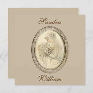 Convite Antiquado para Casamento de Noiva