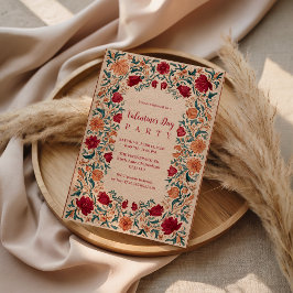 Convite Antique Botanical Valentine Party