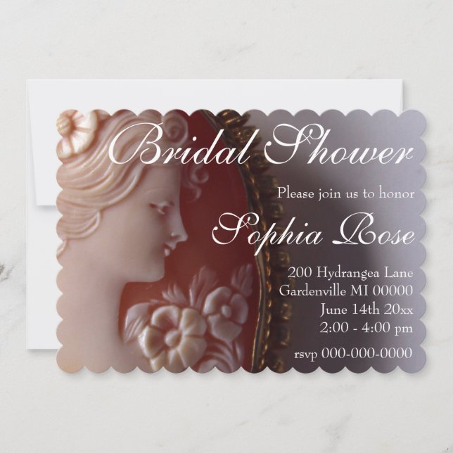 Convite Antique Cameo (Frente)