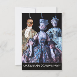 CONVITE ANTIQUE PUPPETS MASCARADA COSTUME PARTIDO RSVP