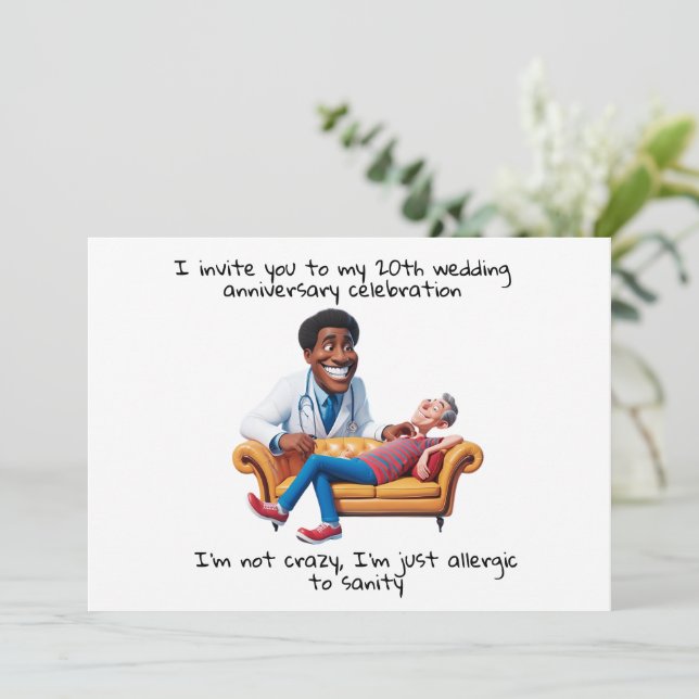 Convite ANTISTRESS psychiatrist THERAPIST medical therapy (Em pé/Frente)