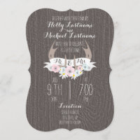 Antlers florais + Casamento de madeira do celeiro