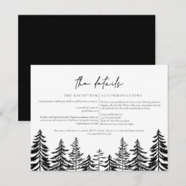 Convite ANTORA Preto e Branco Detalhes de Casamento de Pin