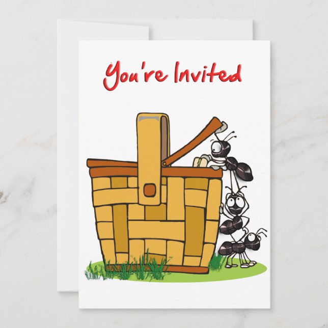 Convite Ants Raiding Picnic Basket Você é convidado (Frente)