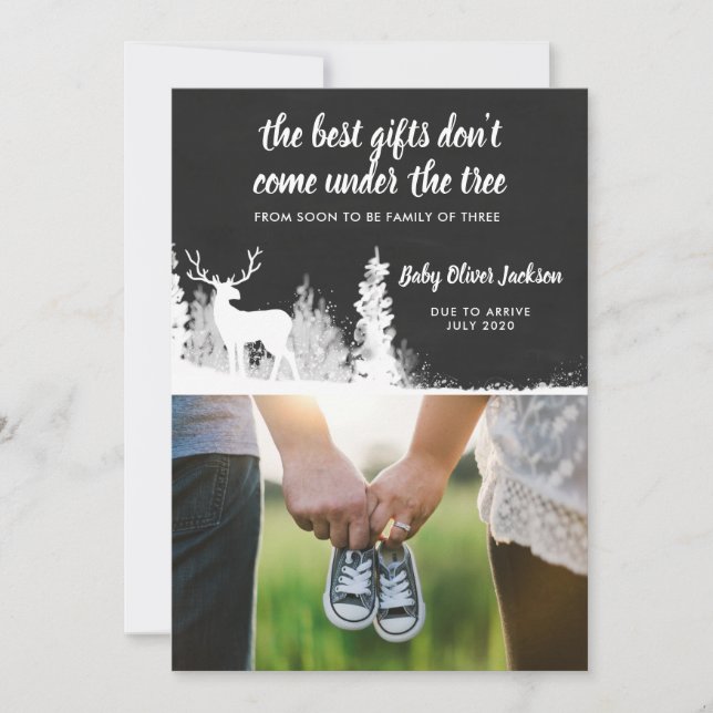 Convite Anunciamento de Gravidez Antler| Foto (Frente)